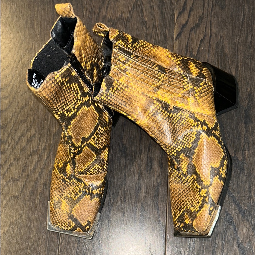 ASOS Snake Print Ankle Boots